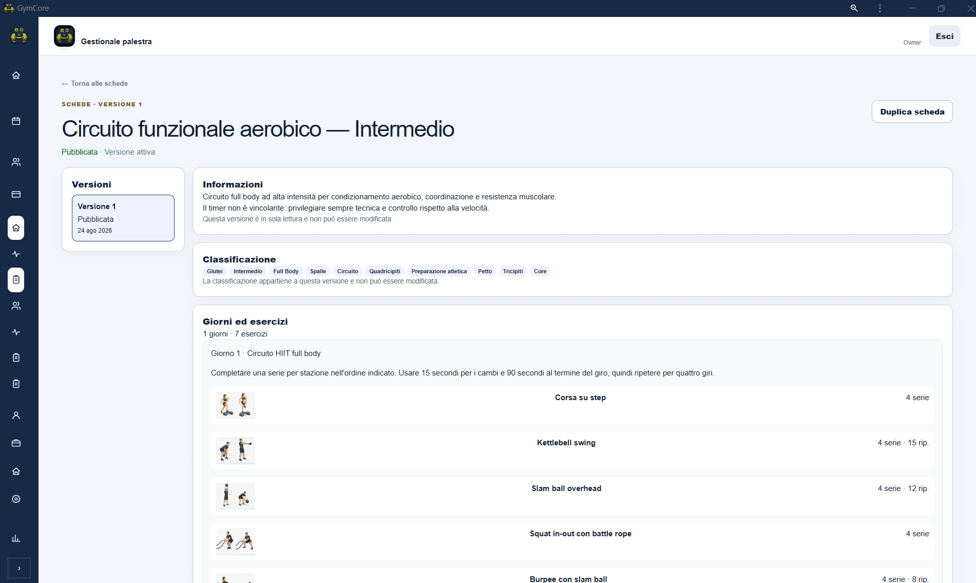 Schede di allenamento